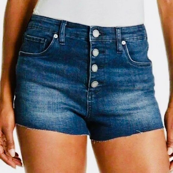 Blank NYC Pants - BlankNYC | The Lenox Cut-Off Button-Fly High-Rise Denim Shorts Size 29 / 8